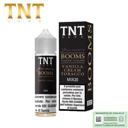 TNT VAPE SHOT BOOMS VANILLA CREAM TOBACCO GRAN RESERVE 20 ML